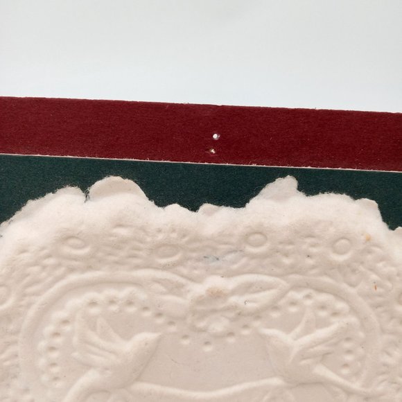 Heart And Birds Paper Cast Art Embossed Pressed Handmade Decor 1980s - Picture 5 of 6